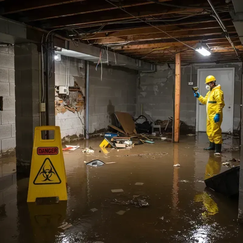 Flooded Basement Electrical Hazard in Welch, WV Property