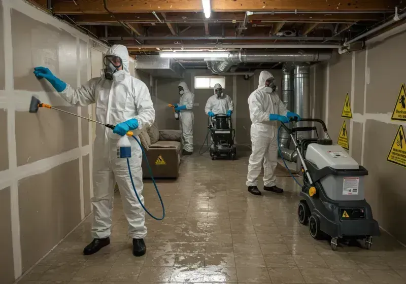 Basement Moisture Removal and Structural Drying process in Welch, WV